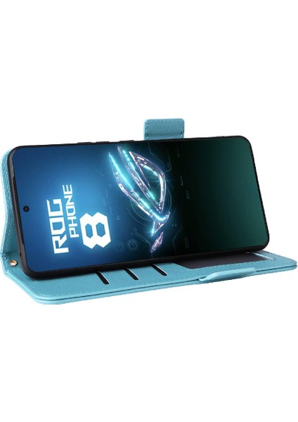 Asus Rog Telefon 8 Pu Deri Yan Toka Cüzdan Manyetik Kart (Yurt Dışından)