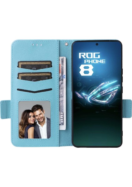 Asus Rog Telefon 8 Pu Deri Yan Toka Cüzdan Manyetik Kart (Yurt Dışından)
