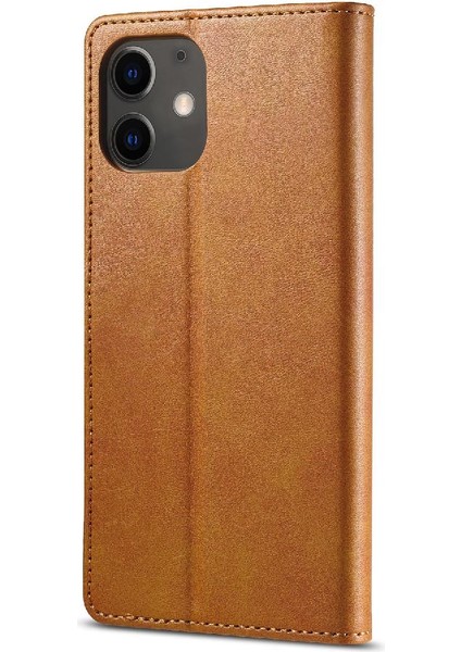 Tutucu Kart Yuvaları ile iphone 12 Mini Için Kılıf Cüzdan Buzağı Doku Flip (Yurt Dışından)