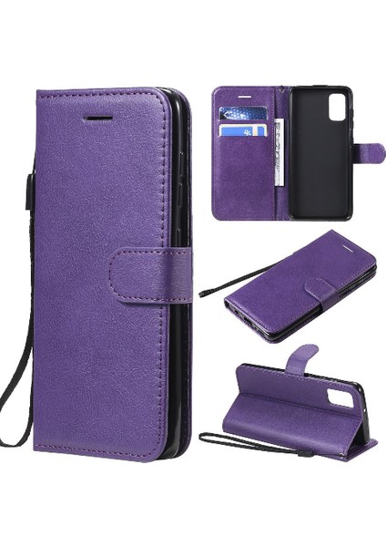 Samsung Galaxy Flip Yüksek Kaliteli Deri Klasik Düz Renk Için Flip Case (Yurt Dışından)