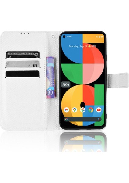 Google Piksel 5A 5g Kickstand Manyetik Cüzdan Kart Tutucu Kapak Için Kılıf (Yurt Dışından)