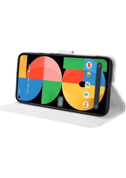 Google Piksel 5A 5g Kickstand Manyetik Cüzdan Kart Tutucu Kapak Için Kılıf (Yurt Dışından)