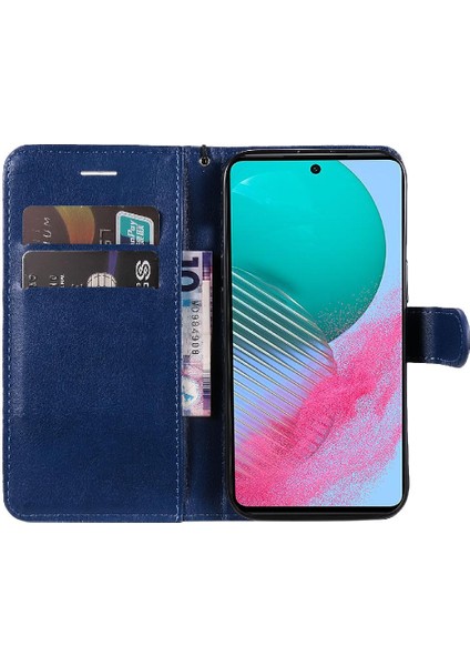 Kart Yuvası ile Samsung Galaxy M54 Için Flip Case Klasik Düz Renk Yüksek (Yurt Dışından)