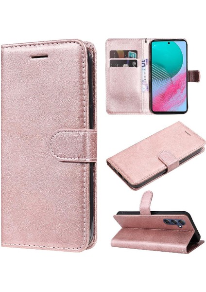 Kart Yuvası ile Samsung Galaxy M54 Için Flip Case Klasik Düz Renk Yüksek (Yurt Dışından)