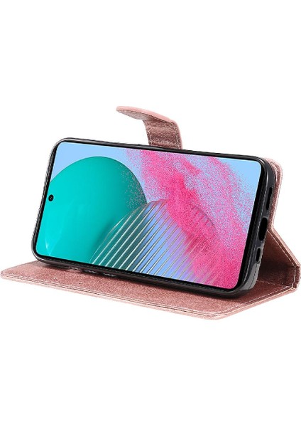 Kart Yuvası ile Samsung Galaxy M54 Için Flip Case Klasik Düz Renk Yüksek (Yurt Dışından)