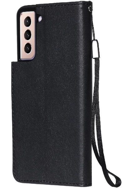Samsung Galaxy S21 Yüksek Kaliteli Deri Klasik Düz Renk Için Flip Case (Yurt Dışından)