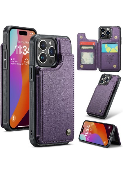 IPhone 15 Için Caseme Cüzdan Durumda Pro Kickstand Pu Deri Kart Tutucu (Yurt Dışından)