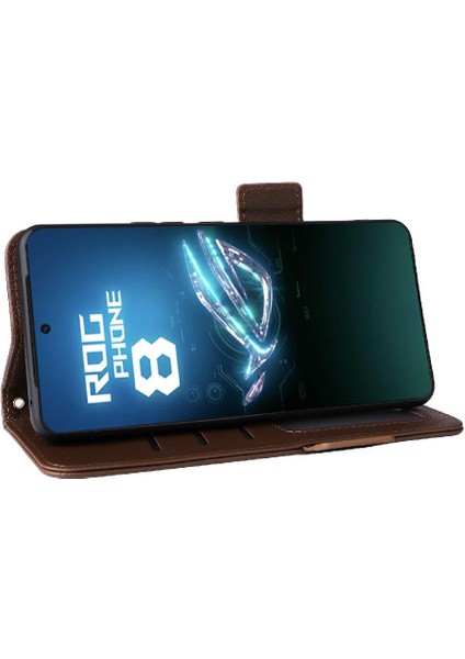 Asus Rog Telefon 8 Pu Deri Yan Toka Cüzdan Manyetik Kart (Yurt Dışından)