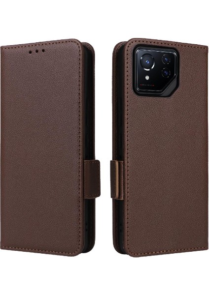 Asus Rog Telefon 8 Pu Deri Yan Toka Cüzdan Manyetik Kart (Yurt Dışından)