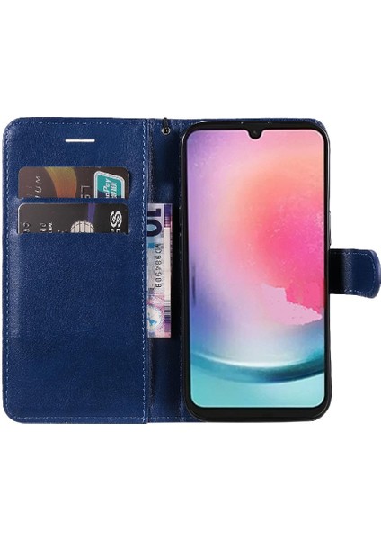 SZY Mall Kart Yuvası ile Samsung Galaxy A24 4g Yüksek Kalite Deri Için Flip Case (Yurt Dışından)