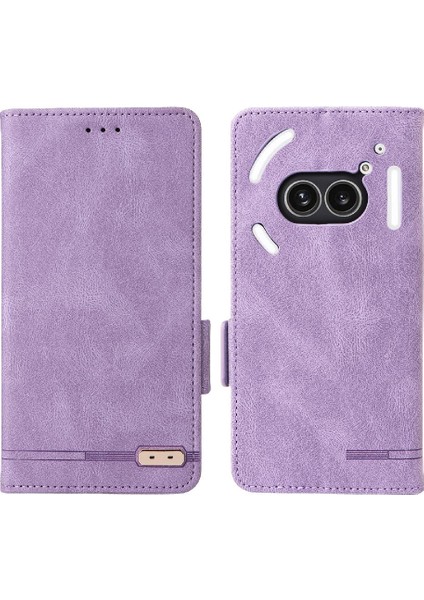 Nothing Telefon 2A Manyetik Karbon Fiber Deri Folio Flip Case (Yurt Dışından)