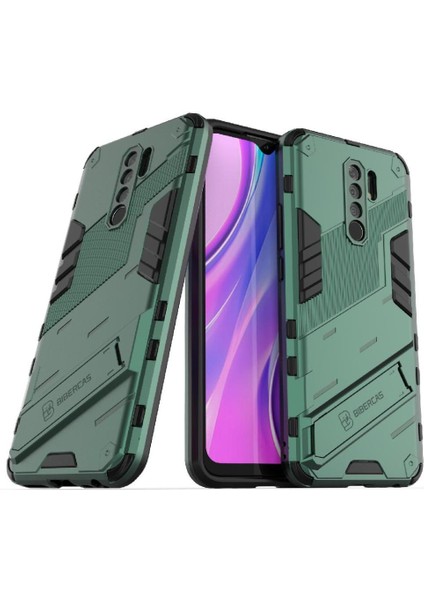 Xiaomi Redmi 9 Kickstand Koruyucu Kapak Sağlam Askeri (Yurt Dışından)