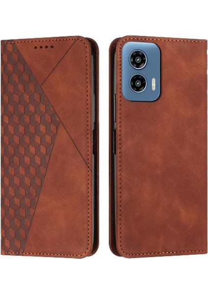 Motorola Moto G 5g 2024 Kart Ekleme Pu Deri Yan Toka Için Kılıf (Yurt Dışından)