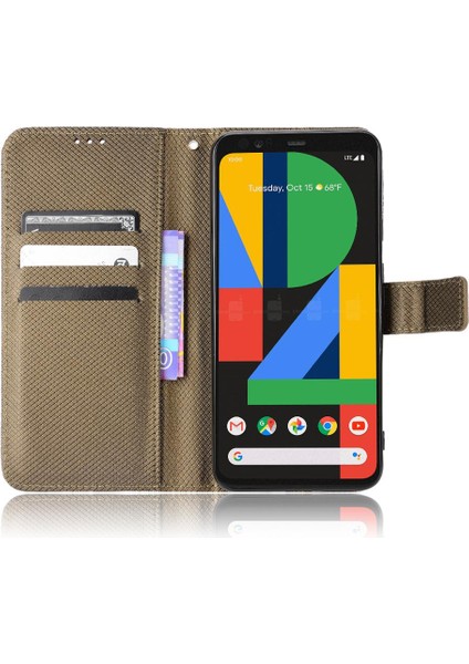 Google Piksel 4 Kapak Manyetik Cüzdan Kickstand Kart Tutucu Için Kılıf (Yurt Dışından)