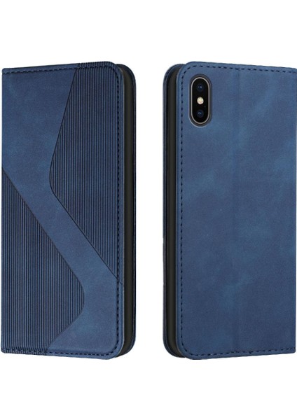 IPhone Xs Max Cüzdan Için Kılıf Kickstand Pu Deri Kart Yuvaları Tutucu Folio (Yurt Dışından)