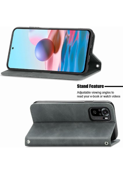 Redmi Not 10 Için Kılıf 4g Darbeye Deri Kılıf Basit Iş Cüzdan (Yurt Dışından) fırsatları