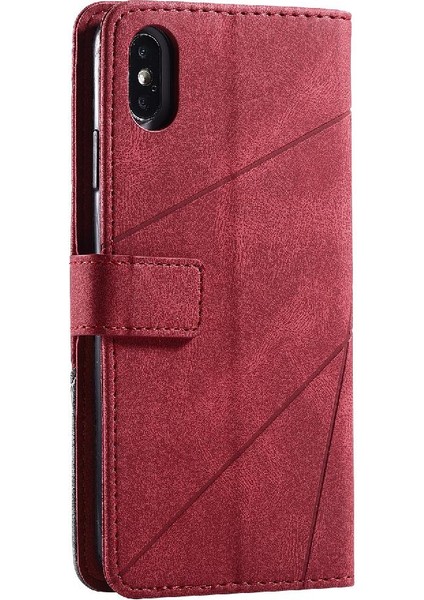 IPhone Xs Max Pu Deri Kart Tutucu Kickstand Manyetik Cüzdan (Yurt Dışından)