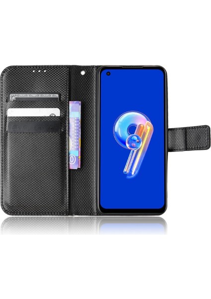 SZY Mall Asus Zenfone 9 Için Kılıf Manyetik Cüzdan Kart Tutucu Kickstand Kapak (Yurt Dışından)