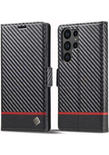 Kart Tutucu Kickstand Manyetik ile Samsung Galaxy S23 Ultra Için Kılıf (Yurt Dışından) modelleri