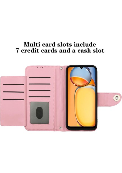 Xiaomi Redmi 13C 4g Için Kılıf Cüzdan Kapak Bilek Şerit Darbeye Şık (Yurt Dışından) modelleri