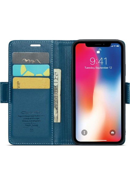 IPhone Xs Max Cüzdan Durumda Anti Dolandırıcılık Kart Yuvası Kickstand (Yurt Dışından)