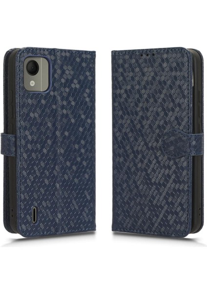 Nokia C110 4g Manyetik Toka Deri Cüzdan Kapak Geometrik (Yurt Dışından)
