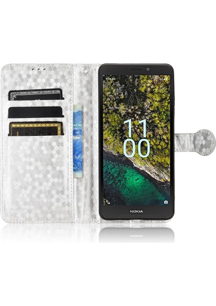 Nokia C100 Için Geometrik Desen Deri Cüzdan Kapak Manyetik Toka (Yurt Dışından) fırsatları