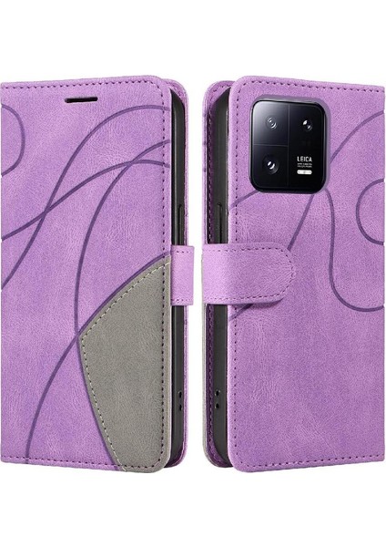 Xiaomi 13 Pro Kickstand Koruyucu Pu Deri Flip Folio Kılıf (Yurt Dışından)