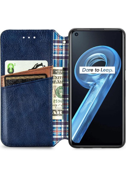 Oppo Realme 9i Deri Kılıf Için Kılıf Moda Tasarım Kapak Çevirin Cüzdan (Yurt Dışından) fırsatları