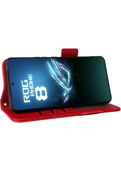 Asus Rog Telefon 8 Pu Deri Yan Toka Cüzdan Manyetik Kart (Yurt Dışından)