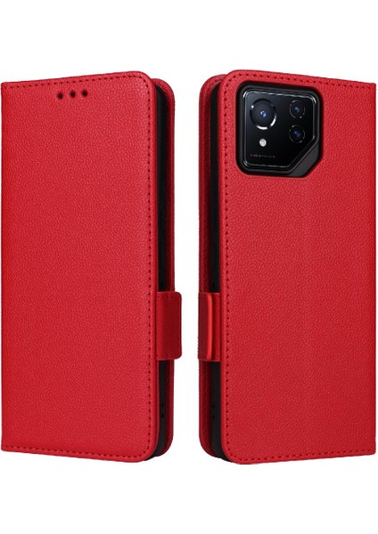 Asus Rog Telefon 8 Pu Deri Yan Toka Cüzdan Manyetik Kart (Yurt Dışından)