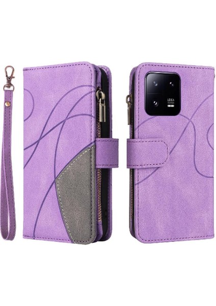 Kart Yuvası Standı Dokuz ile Xiaomi 13 Pro Fermuar Cüzdan Tarzı (Yurt Dışından)