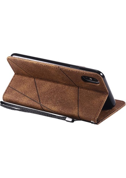 IPhone Xs Max Pu Deri Kart Tutucu Kickstand Manyetik Cüzdan (Yurt Dışından)