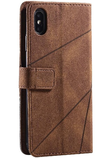 IPhone Xs Max Pu Deri Kart Tutucu Kickstand Manyetik Cüzdan (Yurt Dışından)