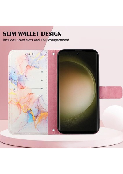 Samsung Galaxy S24 Ultra 5g Pu Deri Cüzdan Mermer Desen (Yurt Dışından)