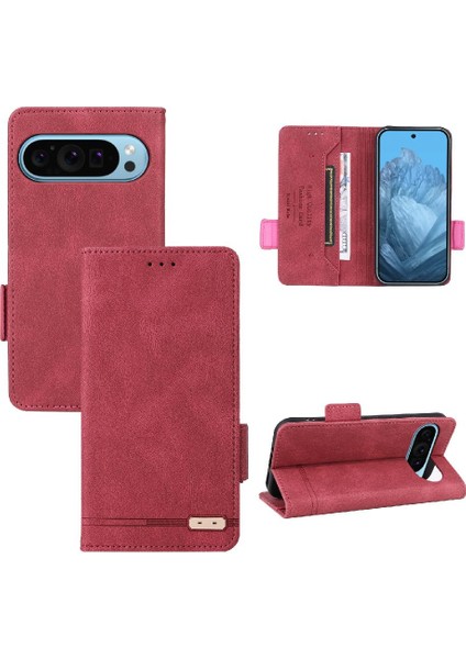 Kart Tutucu Kickstand Tam Koruma Fiber ile Google Pixel 9 Için Kılıf (Yurt Dışından) modelleri