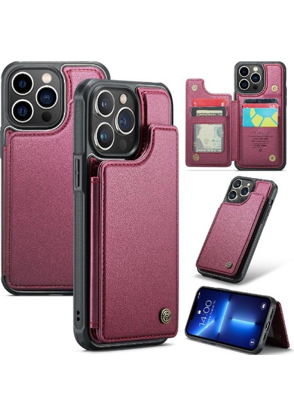 IPhone 13 Pro Max Ince Darbeye Vaka Rfıd Kart Için Caseme Cüzdan Kılıf (Yurt Dışından)