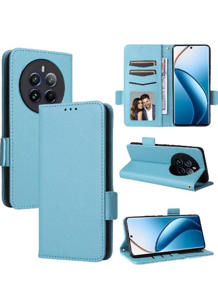 Realme 12 Pro Artı Yan Toka Pu Deri Cüzdan Kart Yuvaları Için Kılıf (Yurt Dışından)
