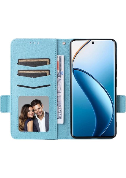 Realme 12 Pro Artı Yan Toka Pu Deri Cüzdan Kart Yuvaları Için Kılıf (Yurt Dışından)