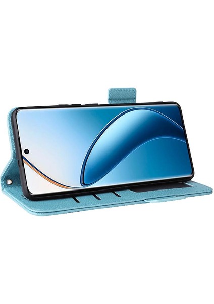 Realme 12 Pro Artı Yan Toka Pu Deri Cüzdan Kart Yuvaları Için Kılıf (Yurt Dışından)
