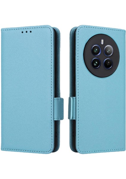 Realme 12 Pro Artı Yan Toka Pu Deri Cüzdan Kart Yuvaları Için Kılıf (Yurt Dışından)