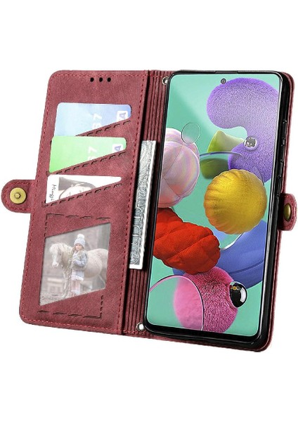 Samsung Galaxy A71 5g Için Flip Case Deri Kılıf Cüzdan Darbeye Basit (Yurt Dışından)