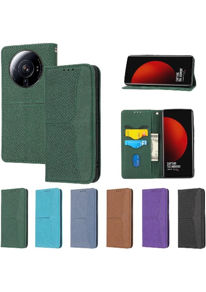 Xiaomi 12S Ultra Pu Deri Kapak Kredi Kartı Tutucu El Cüzdan (Yurt Dışından)