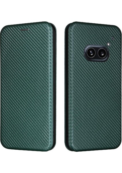 Nothing Telefon 2A Manyetik Karbon Fiber Deri Folio Flip Case (Yurt Dışından) fiyatları