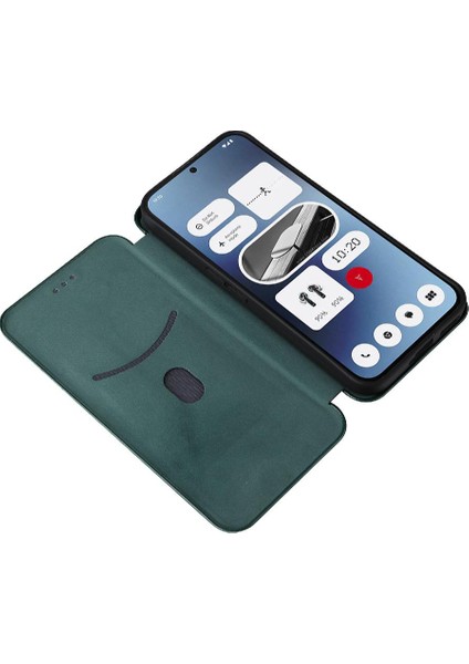 Nothing Telefon 2A Manyetik Karbon Fiber Deri Folio Flip Case (Yurt Dışından) modelleri