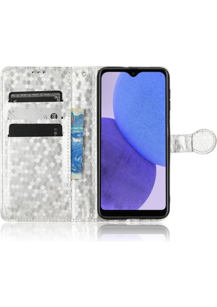 SZY Mall Samsung Galaxy A23 5g Manyetik Toka Geometrik Desen Deri (Yurt Dışından)