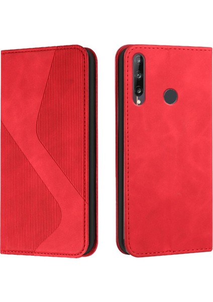 Huawei P40 Lite E Pu Deri Cüzdan Kickstand Manyetik Kart Yuvaları Için Kılıf (Yurt Dışından)