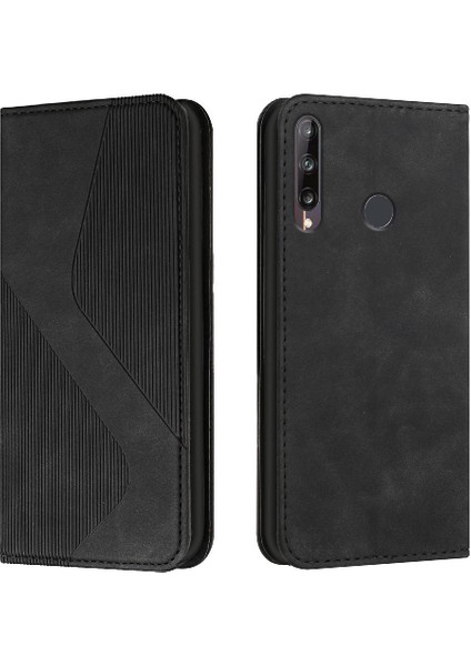 Huawei P40 Lite E Pu Deri Cüzdan Kickstand Manyetik Kart Yuvaları Için Kılıf (Yurt Dışından)