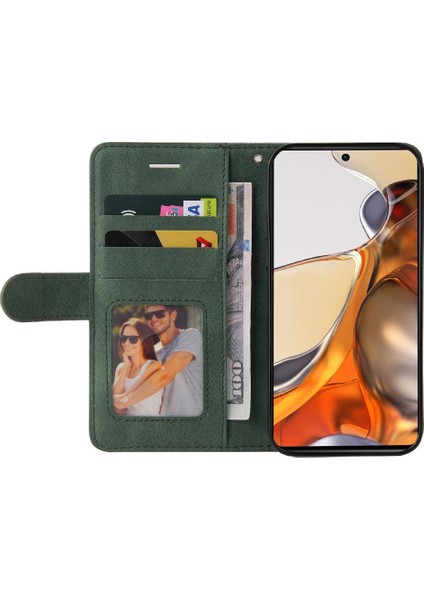 Xiaomi 11T/11T Pro Pu Deri Flip Folio Kılıf Kickstand Iki Renkli (Yurt Dışından)
