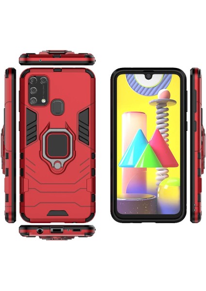 Samsung Galaxy M31 Kickstand Darbeye Kapak Için Kılıf 360 &deg; Dönen Halka (Yurt Dışından) modelleri
